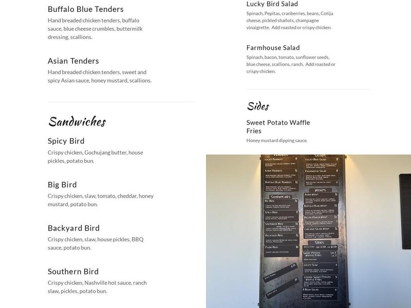 Lucky Bird Menu