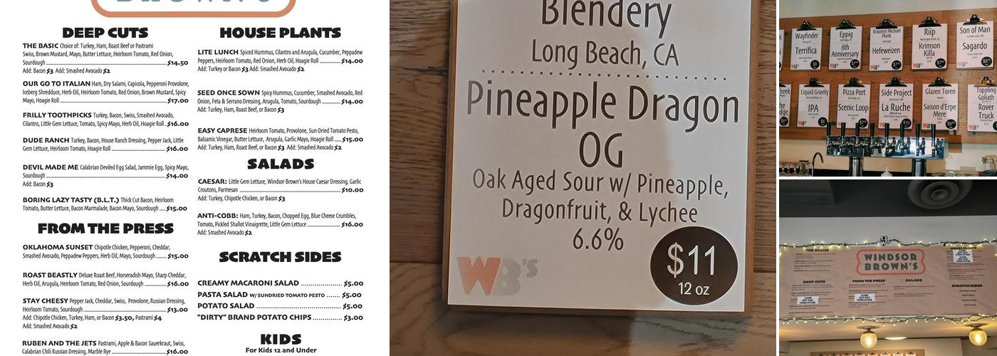 Windsor Brown's Menu