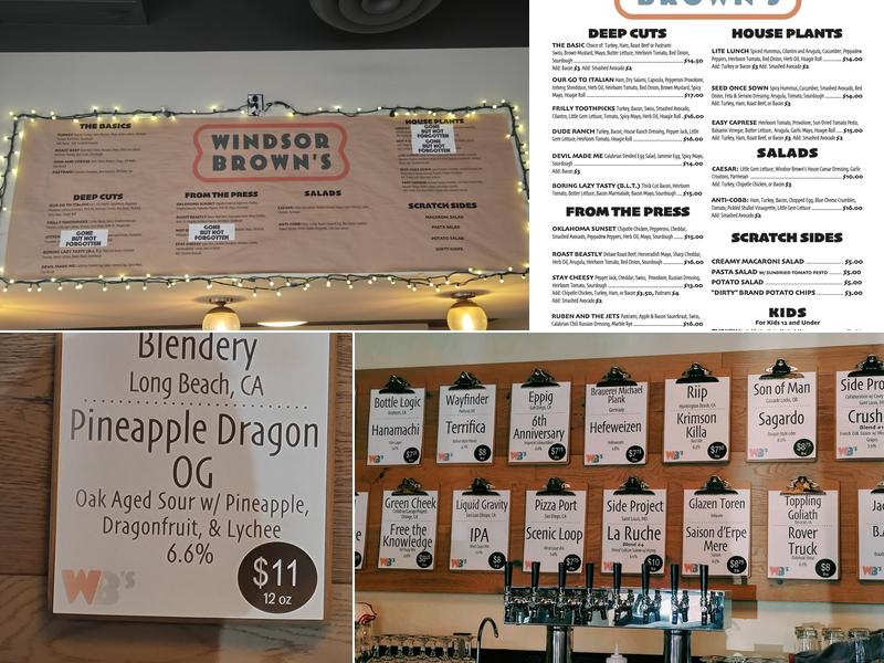 Windsor Brown's Menu