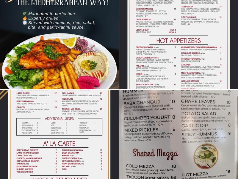 Taboon Express Los Alamitos Menu