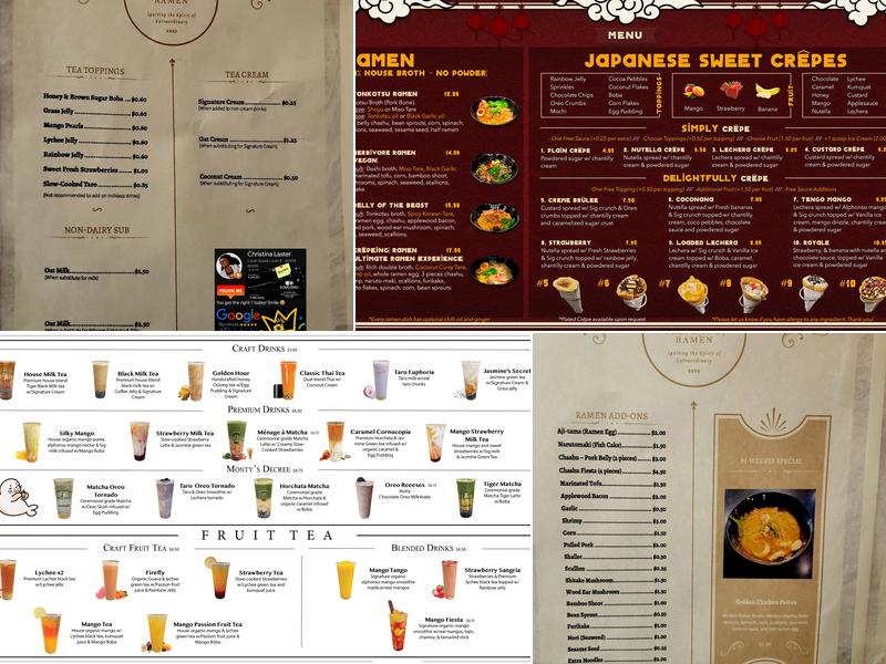 Crêpe(ing) Ramen Menu