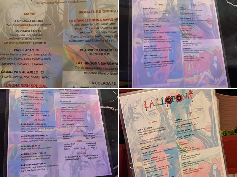 La Llorona Street Mexican Kitchen & Tequila Lounge Menu
