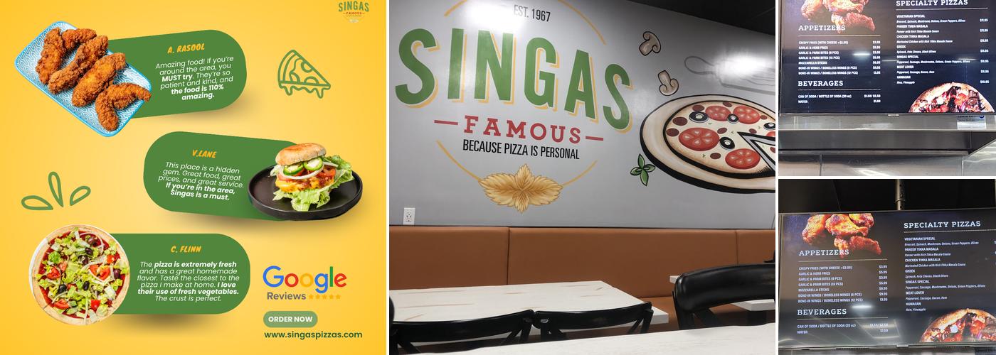 Singas Famous Pizza Menu