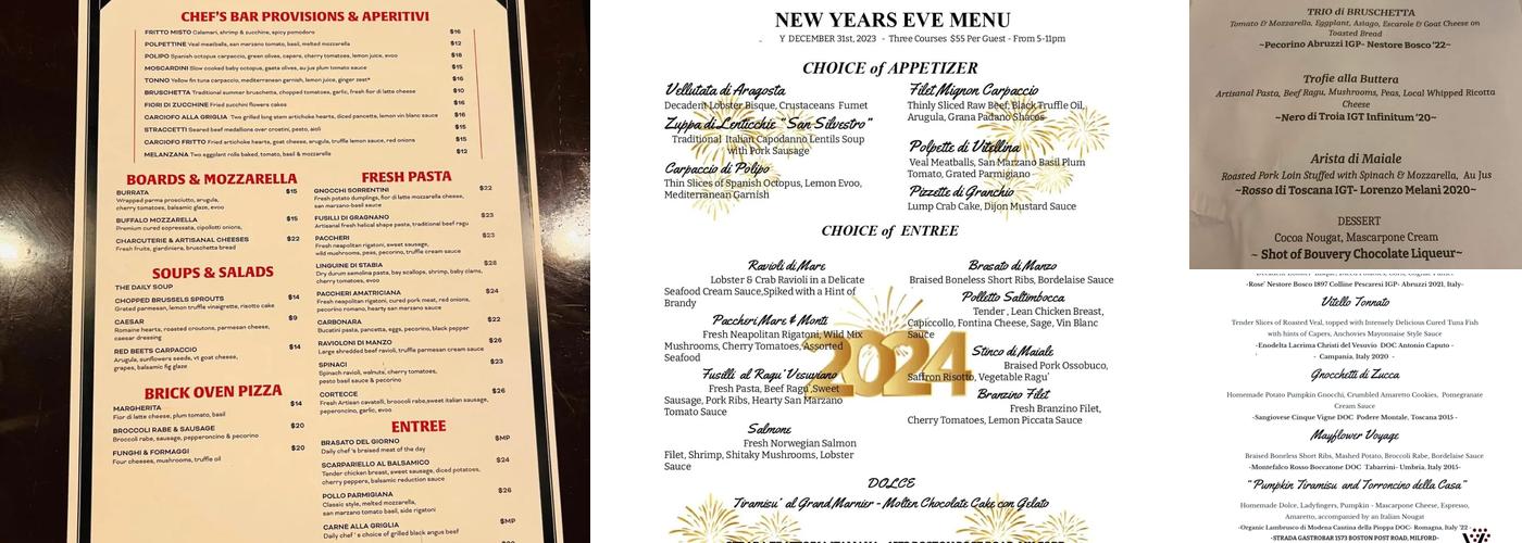 STRADA Trattoria Italiana Menu