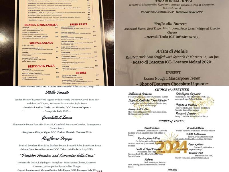 STRADA Trattoria Italiana Menu