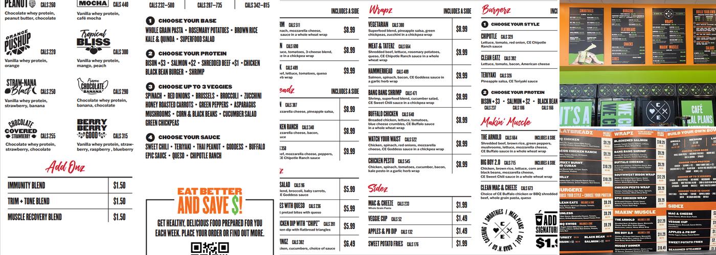 Clean Eatz Menu