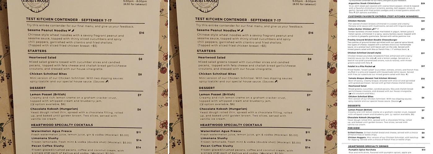 Independence Inn Menu