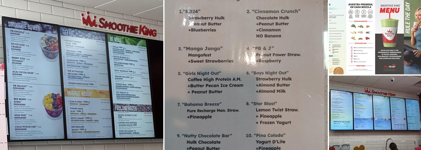 Smoothie King Menu
