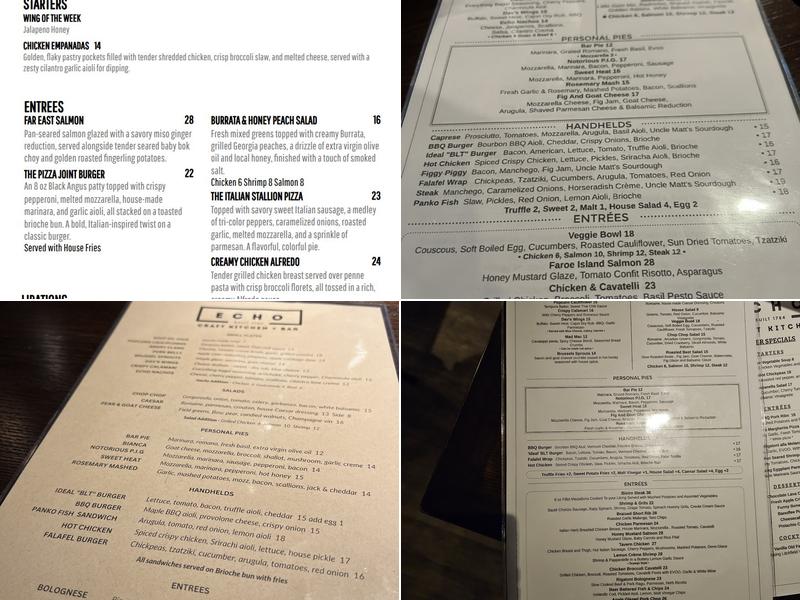 Echo Craft Kitchen Menu