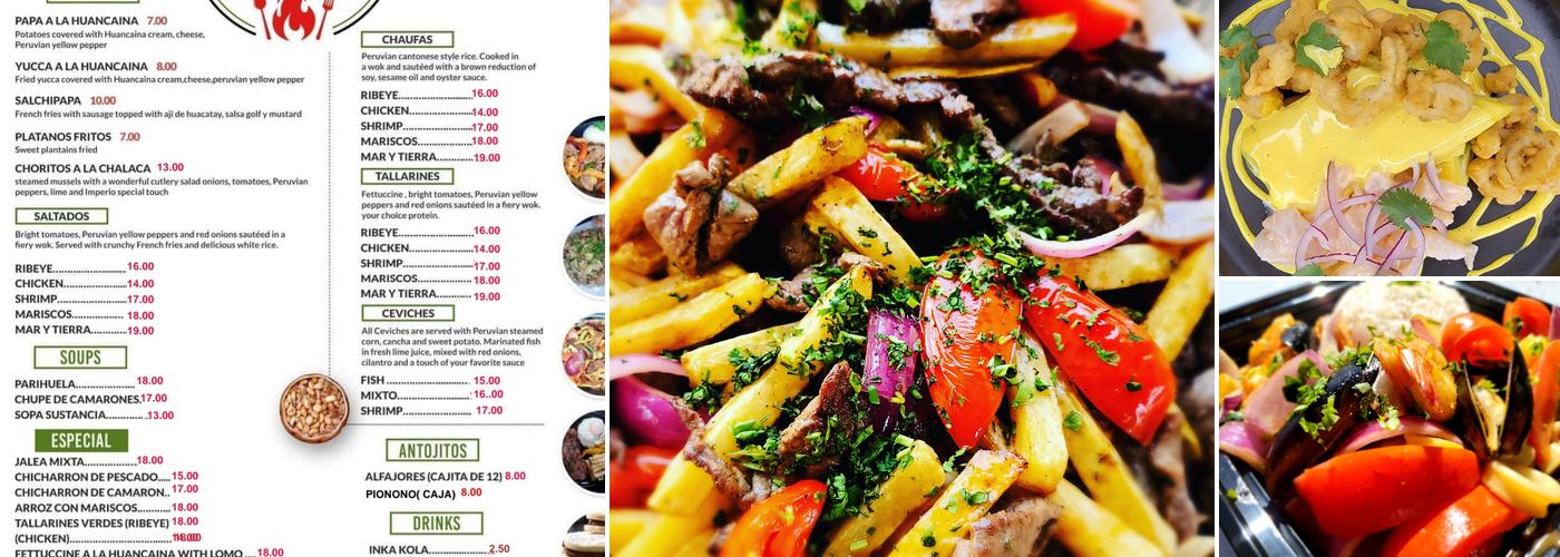 imperio peruvian cuisine Menu