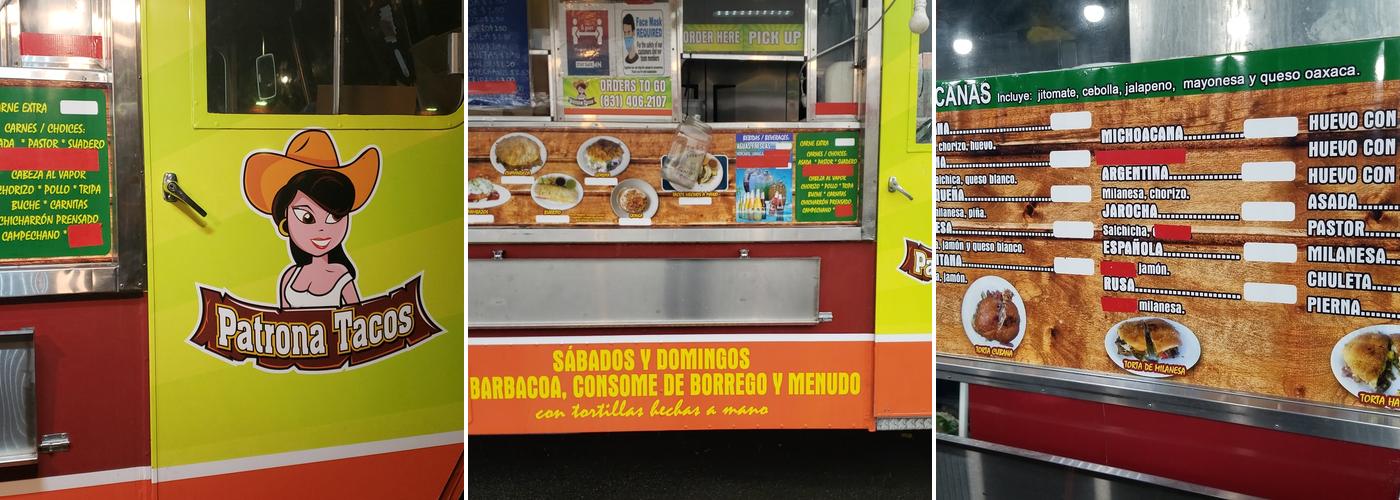 Patrona Tacos Menu