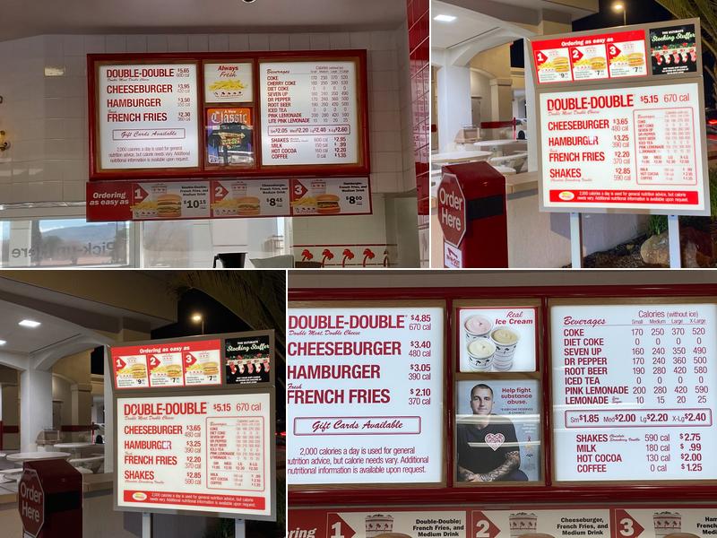 In-N-Out Burger Menu