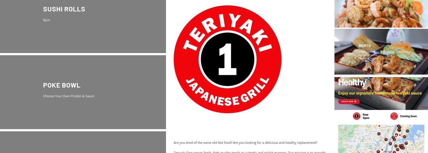 Teriyaki One Menu