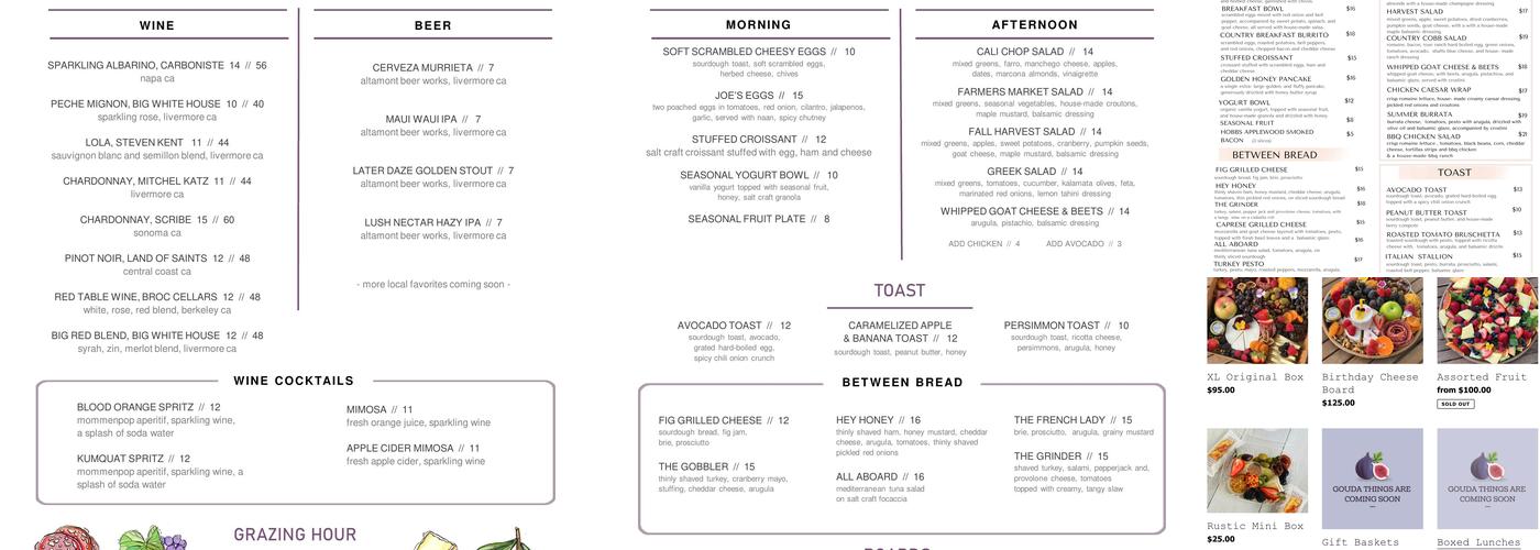 Charming Fig Menu
