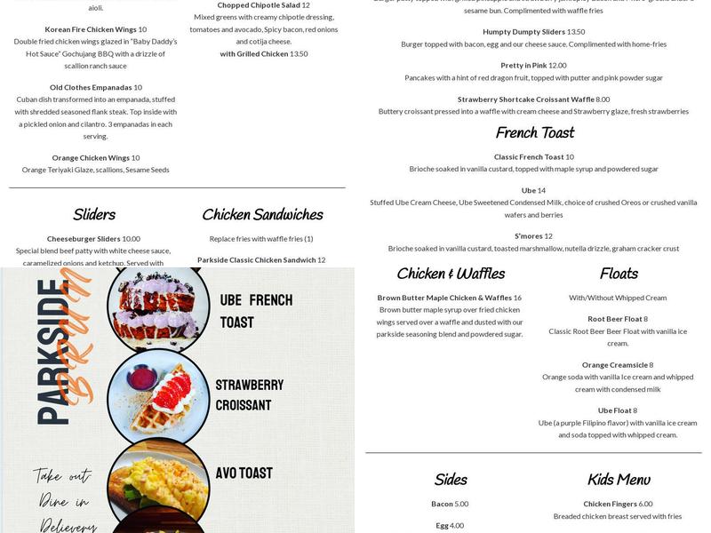 parkside eats Menu