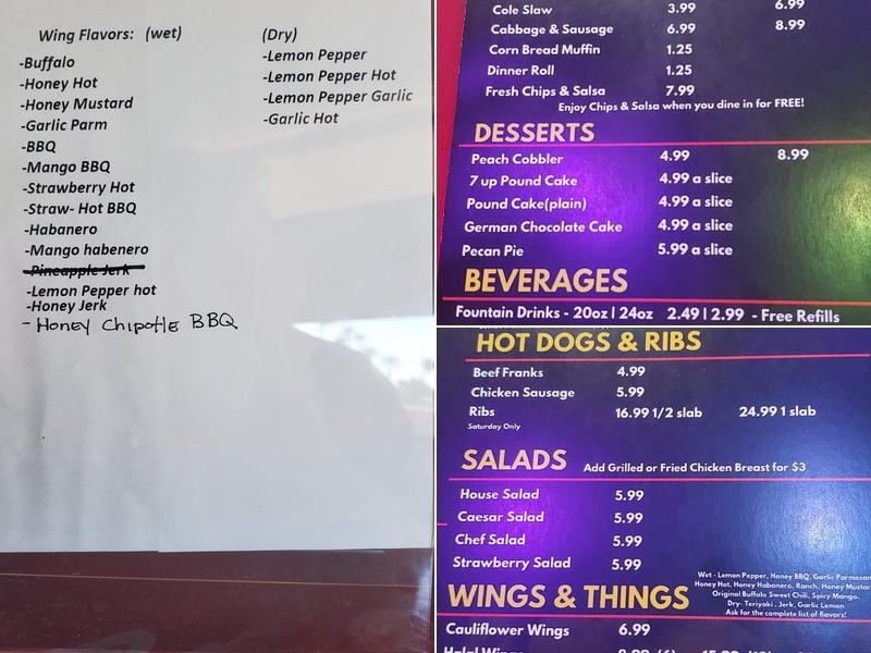 Foreva Wing's Menu