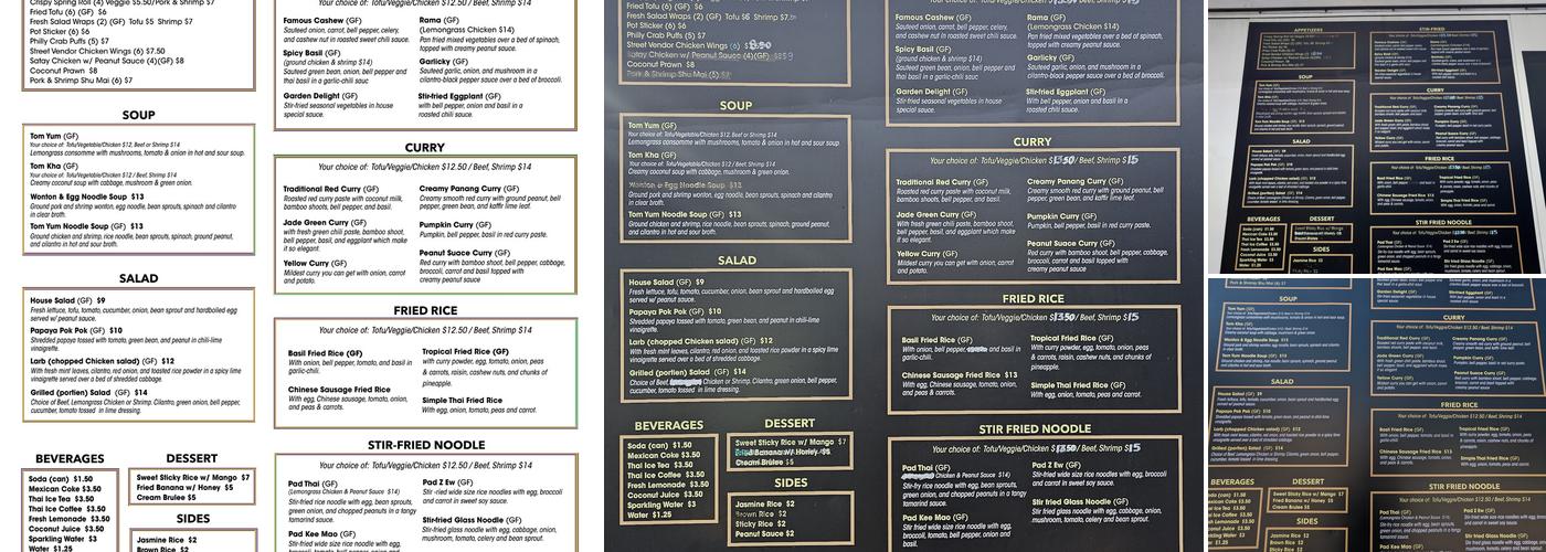 THAI 4 U Menu