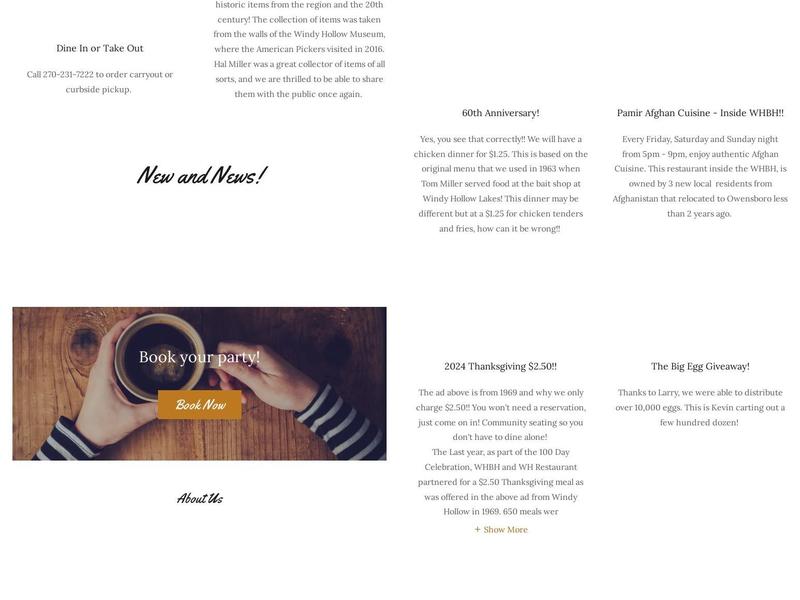 Windy Hollow Biscuit House Menu