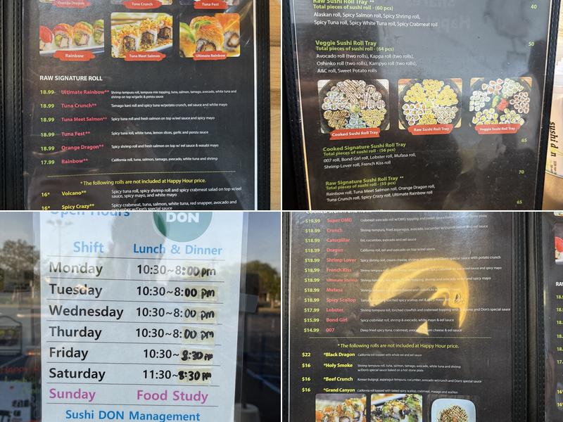 Sushi Don Menu