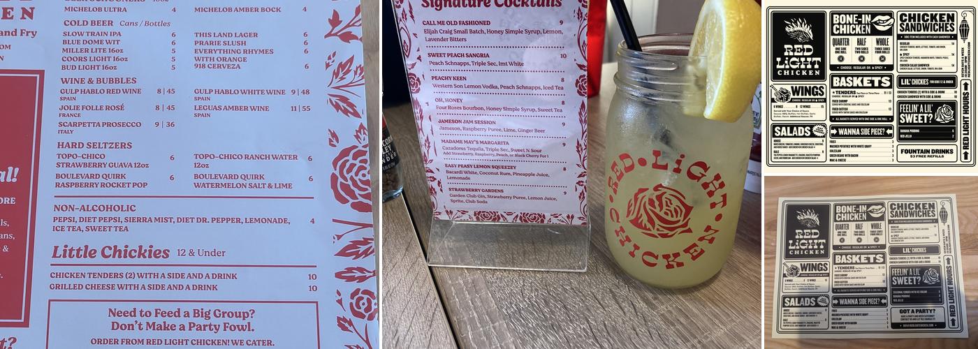 Red Light Chicken Menu