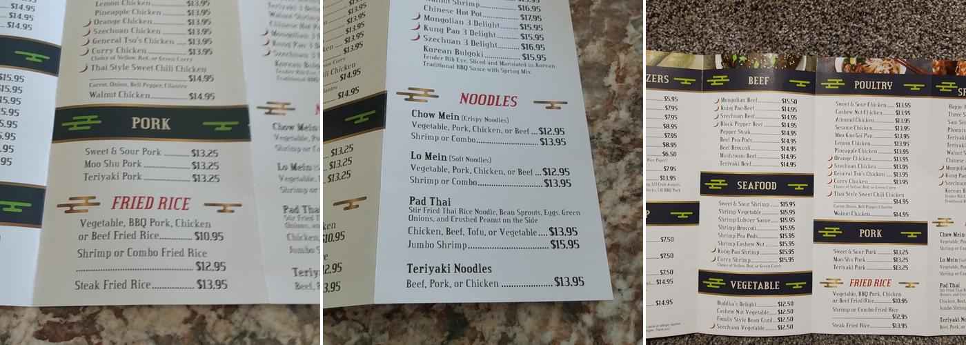 Chau Kitchen Menu