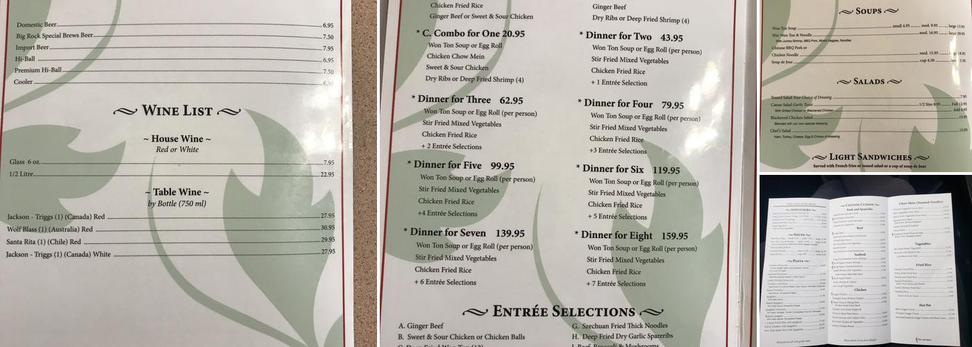 Digbee’s Diner Menu