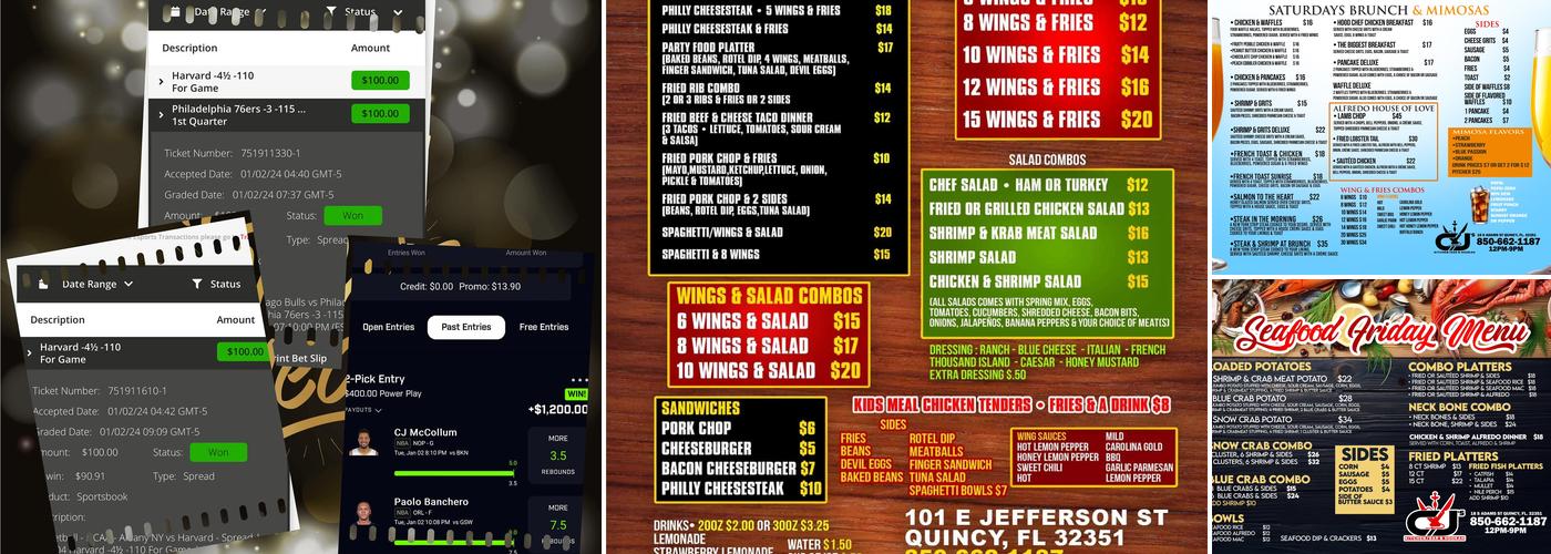 CJ’s Kitchen & Catering LLC Menu