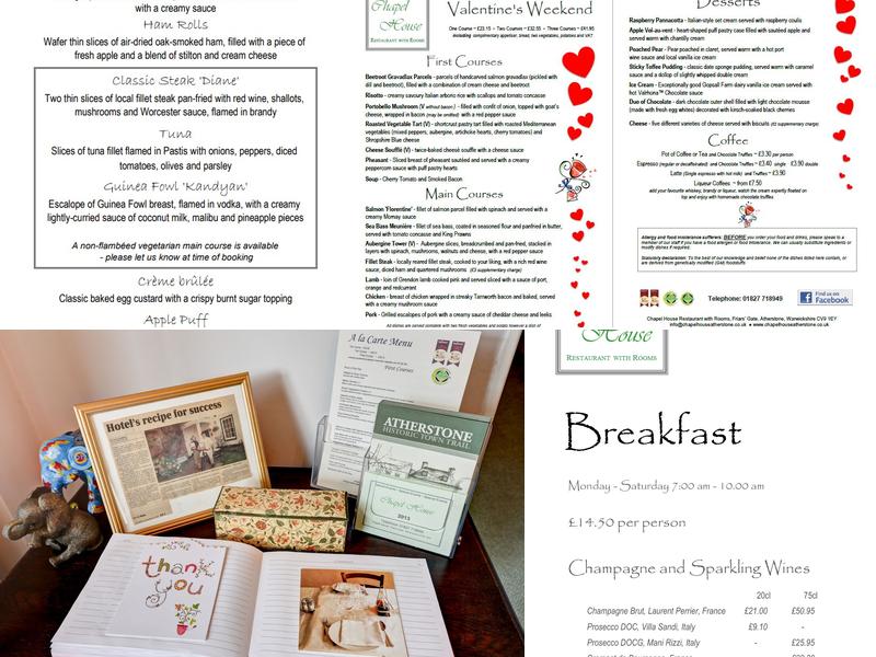 Chapel House Restaurant with Rooms Menu