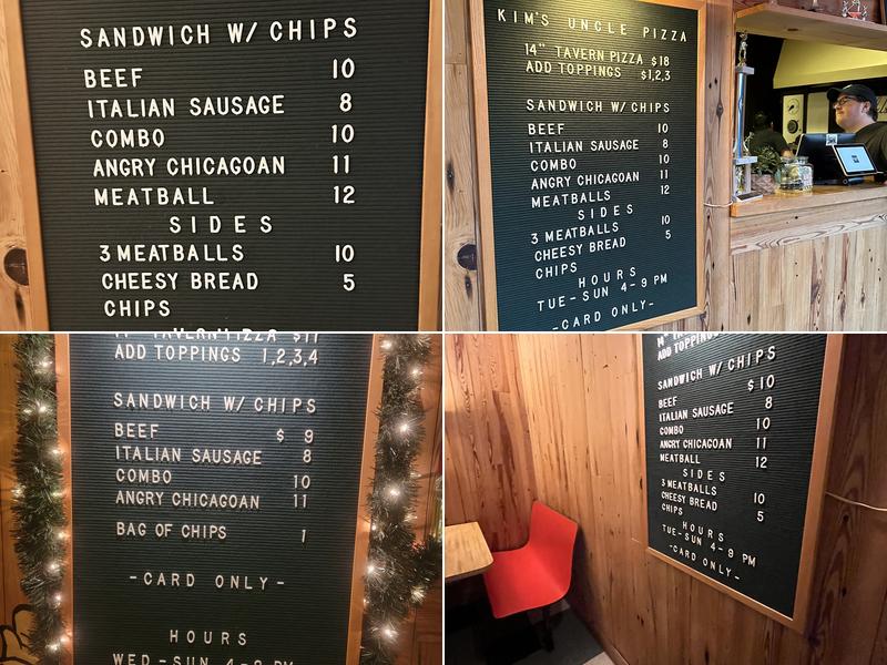 Kim's Uncle Pizza Menu