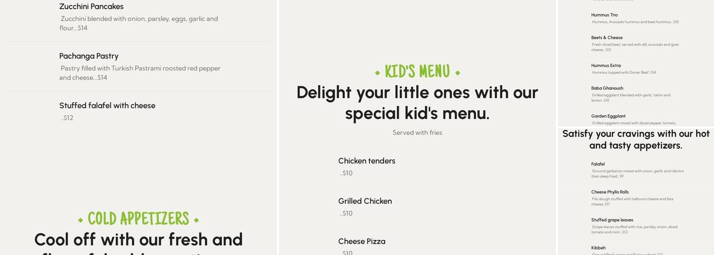 Blue Fig Garden Menu