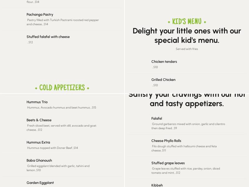Blue Fig Garden Menu