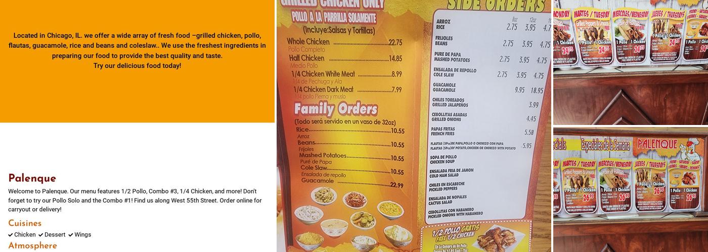 Palenque Menu