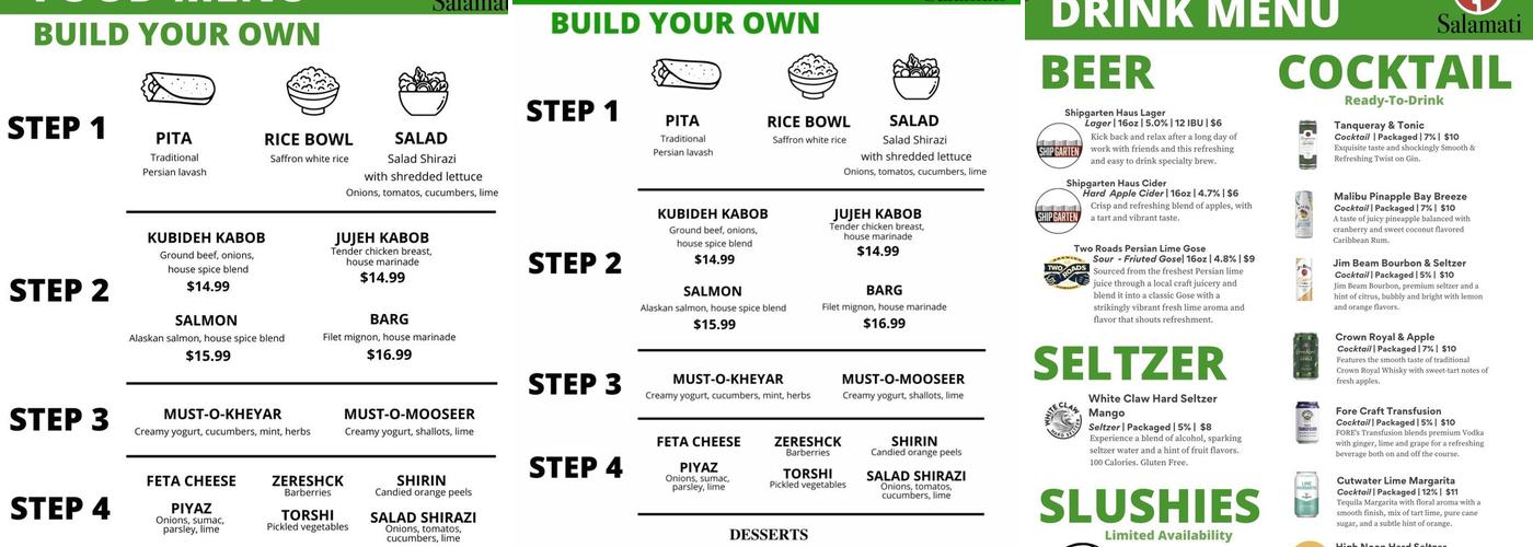 Salamati Grille Menu