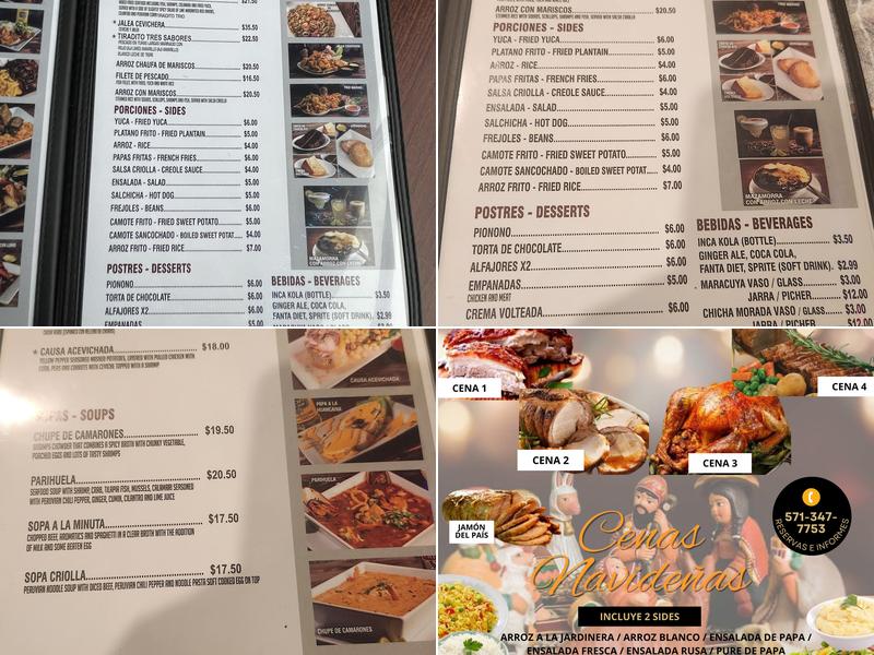 Peru Fiesta Restobar Menu