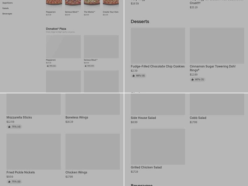 Donatos Pizza Menu