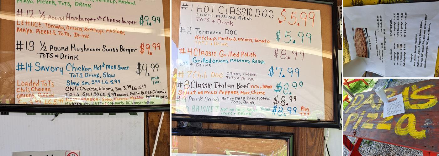 Nana's CarryOuts Menu