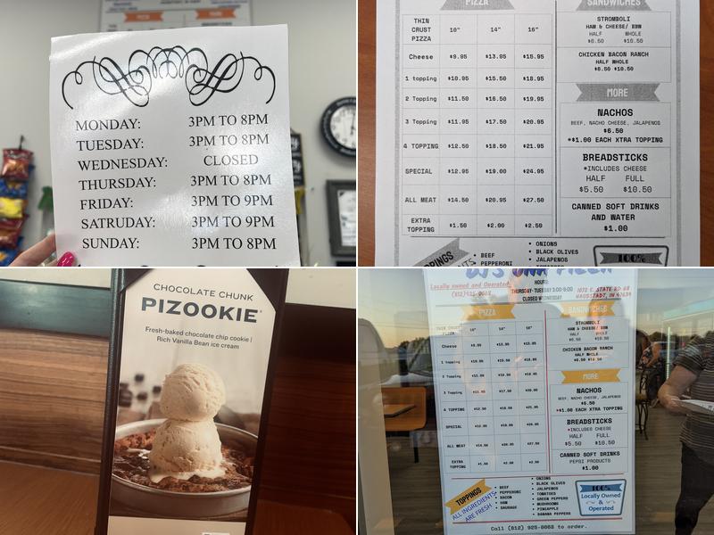 DJ’s Una Pizza Menu