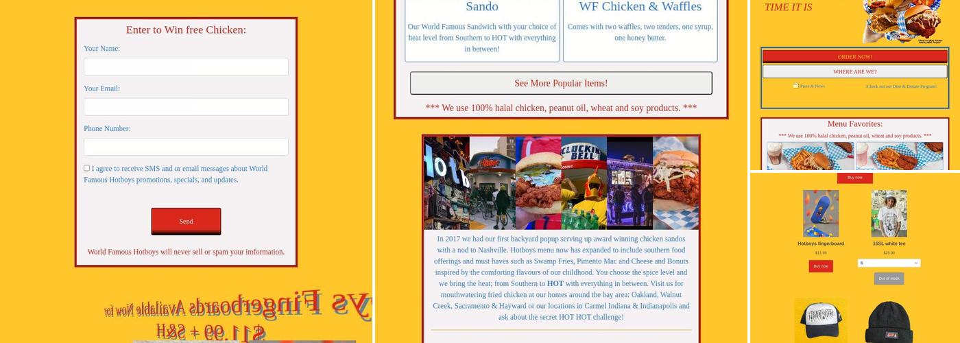 World Famous HotBoys Fountain Square Menu
