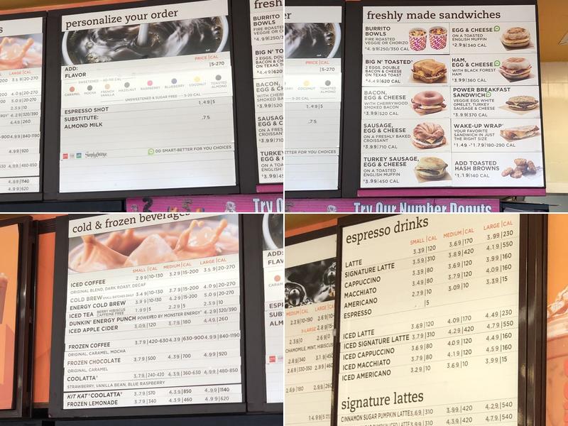 Dunkin' Menu