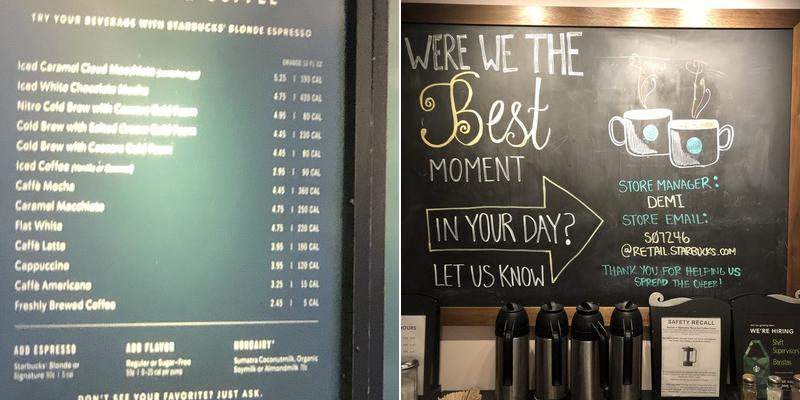 Starbucks Menu