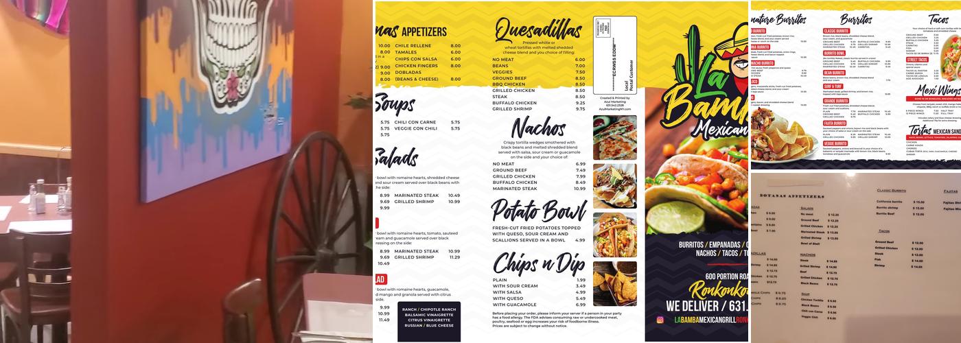 LaBamba Mexican Grill Menu