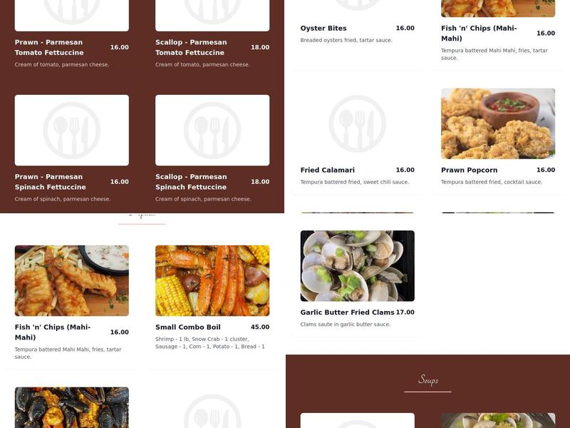 BlueSea, Seafood - Boil & Grill - Forest Grove Menu