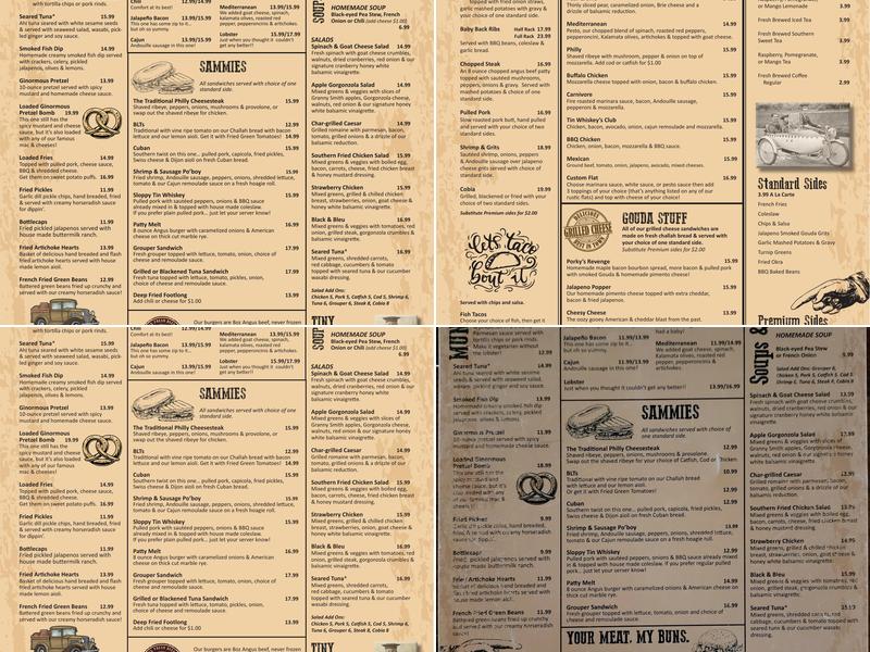Tin Whiskey Southern Kitchen & Still Menu