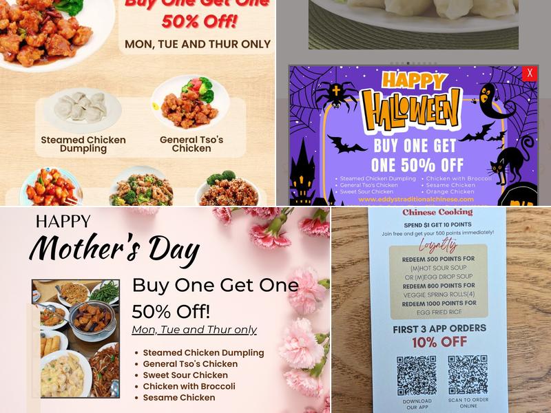 Eddy's Traditional Chinese Cooking Menu