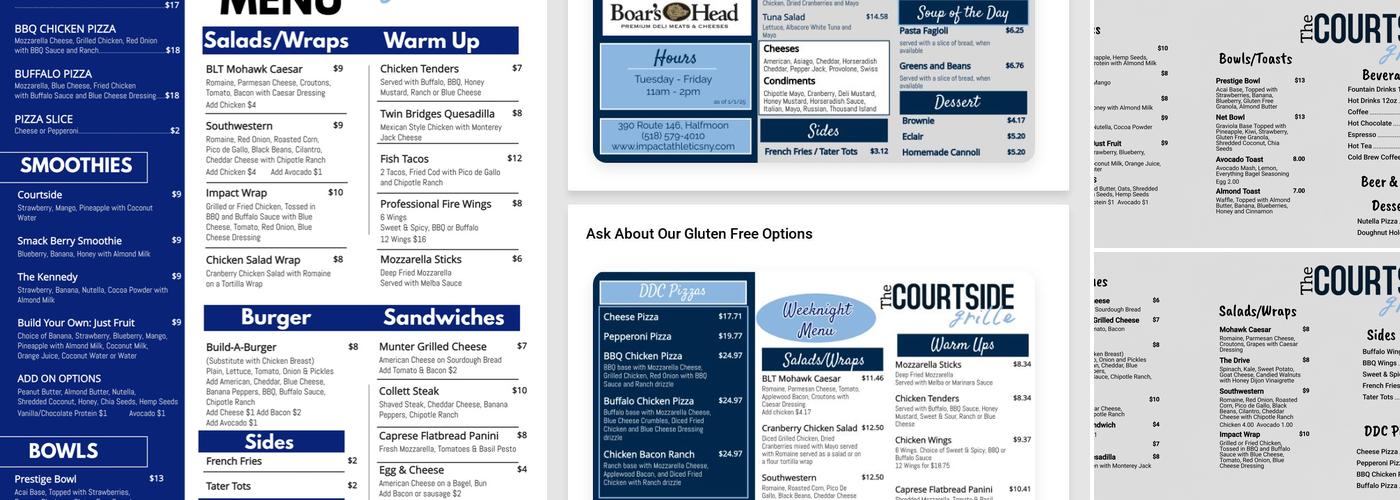 The Courtside Grille Menu