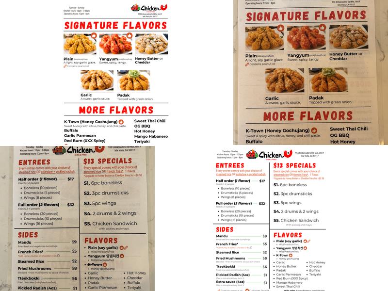 Vons Chicken Isla Vista Menu