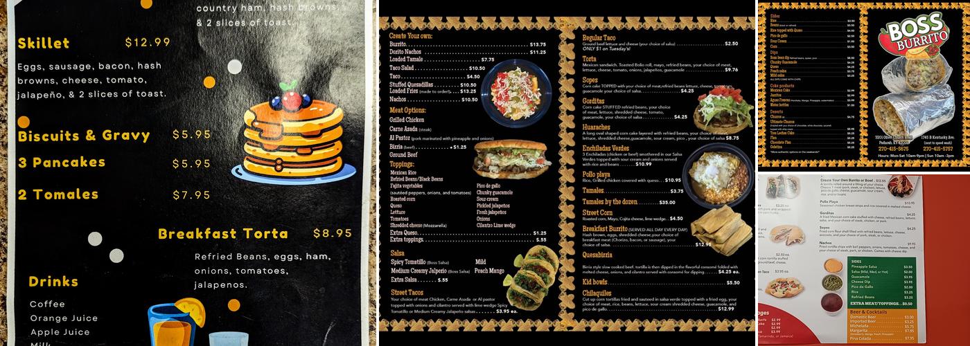 Boss Burrito Menu