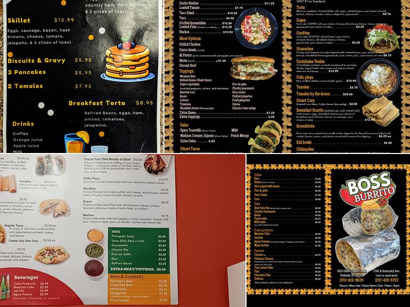 Boss Burrito Menu