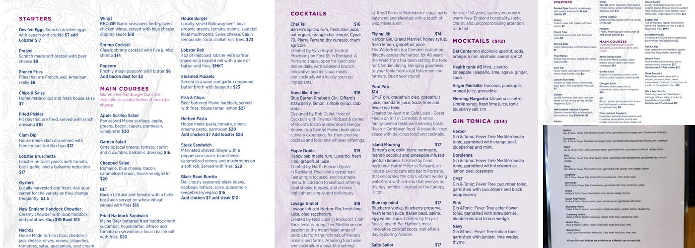 Barren's Distillery + Restaurant Menu