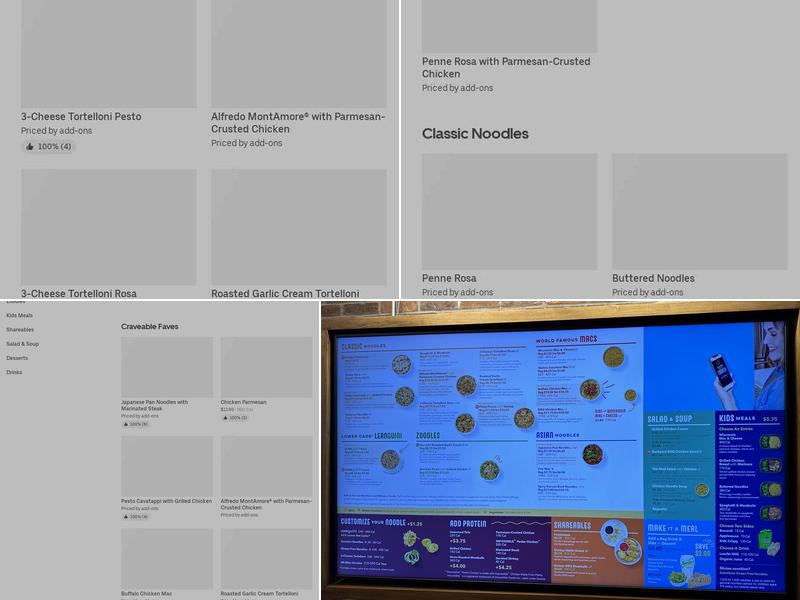 Noodles and Company Menu